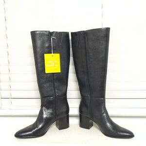 Gianni Bini Tyrell Black Mid-Calf Knee High Leather Womens Fashion Boots Sz 9.5M